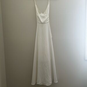 White Bow Tie back Dress